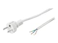 Miniatyrbilde 1 av 2: goobay - Strømkabel - power CEE 7/7 (P) til uisolert tråd - AC 250 V - 16 A - 3 m - hvit, sølv