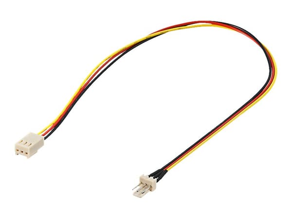 goobay - Strömkabel till fläkt - 3 PIN intern effekt (hane) till 3 PIN intern effekt (hona) - 30 cm