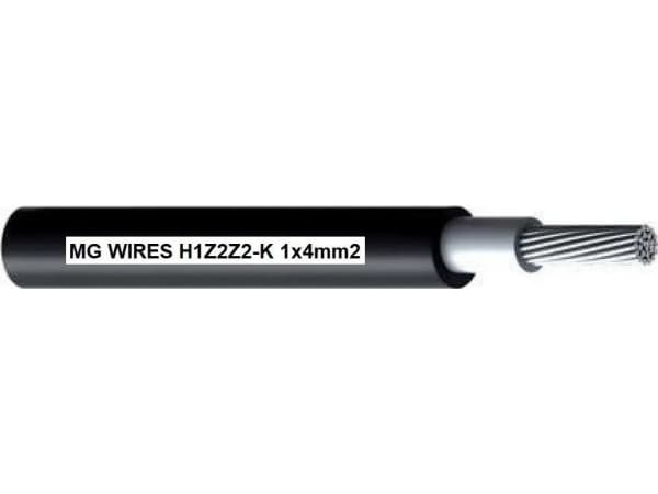 MG solcellekabel // MG Ledninger // 1x4mm2, 0,6/1kV svart H1Z2Z2-K-4mm2 BK, 500m spole