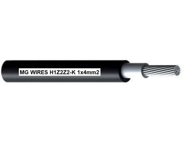 MG solcellekabel // MG Ledninger // 1x4mm2, 0,6/1kV svart H1Z2Z2-K-4mm2 BK, 500m spole