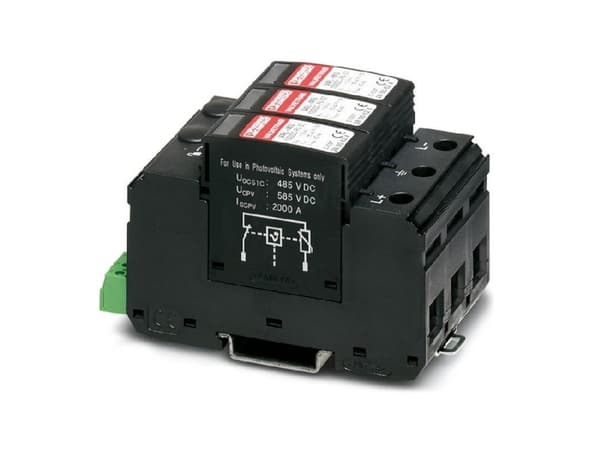 T1/T2 PV DC ylijännitesuoja VAL-MS-T1/T2 1000 DC-PC/2+VO 1000V DC ylijännitesuoja tyyppi 1+2, Phoenix, PROTECT T1/T2 PV VAL-MS-T1/T2 1000 DC-PC/2+V