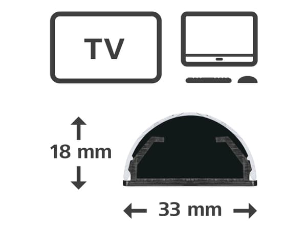 Hama 00220991, Kabelkanal, Universell, Aluminium, Sølv