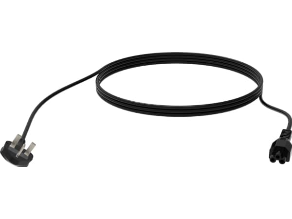 Vision - Strømkabel - BS 1363 til IEC 60320 C5 kløver - 250 V - 13 A - 3 m - flertrådet - svart - Storbritannia