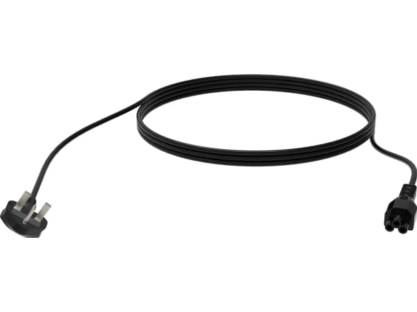 Vision - Strømkabel - BS 1363 til IEC 60320 C5 kløver - 250 V - 13 A - 3 m - flertrådet - svart - Storbritannia