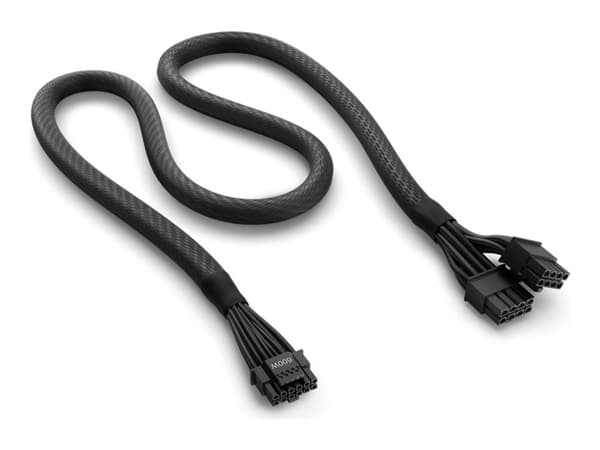NZXT 12VHPWR Adapter Cable - Strømkabel - 16-stifts PCI-strøm (hann) til 8-pins PCIe-strøm (hann) - 65 cm - for GPU - svart - for C-Series C1000, C75