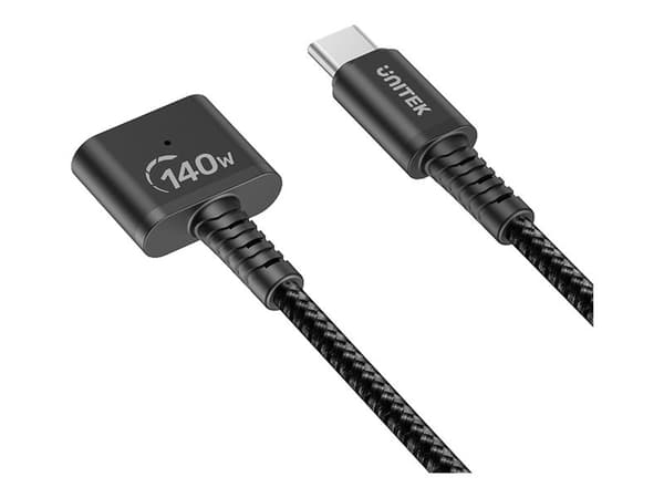 Unitek - Strømkabel - 24 pin USB-C (hann) til MagSafe 3 - 28 V - 5 A - 1 m - USB Power Delivery (140W) - svart
