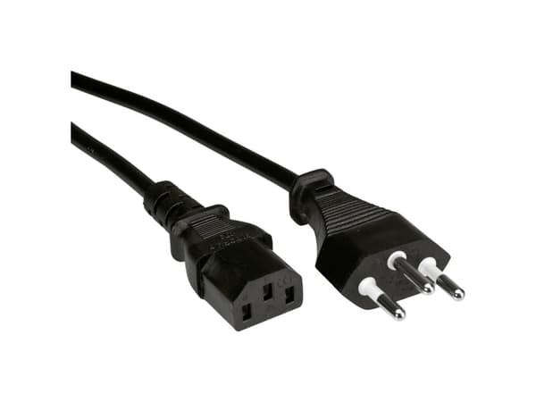 Value Strøm Tilslutningskabel [1x T12 stik - 1x IEC-tilslutning C13] 3.00 m Sort