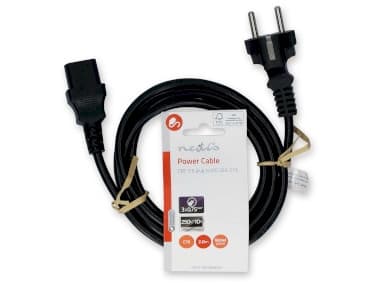 Nedis CEGL10030BK20, 2 m, CEE7/7, C13-liitin, 250 V