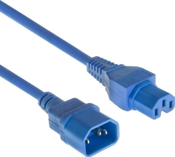 MicroConnect - Strømkabel - IEC 60320 C14 til IEC 60320 C15 - 1.8 m - blå