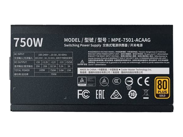Cooler Master MWE Gold V2 750 Strømforsyning 750Watt