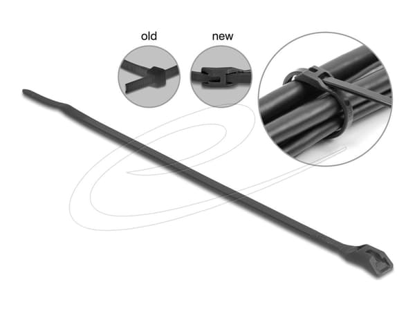 Delock - Kabelsamlare - med platt huvud, W 3,6 mm - 15 cm - svart (paket om 100)