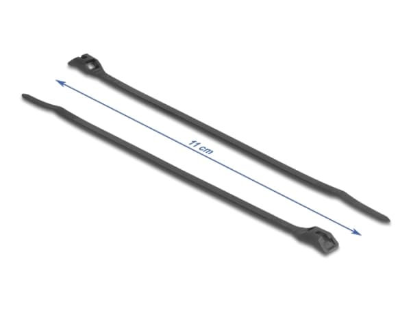 Delock - Kabelfestebånd - 11 cm - svart (en pakke 100)