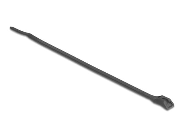 Delock - Kabelfestebånd - with flat head, W 7.6 mm - 37 cm - svart (en pakke 100)