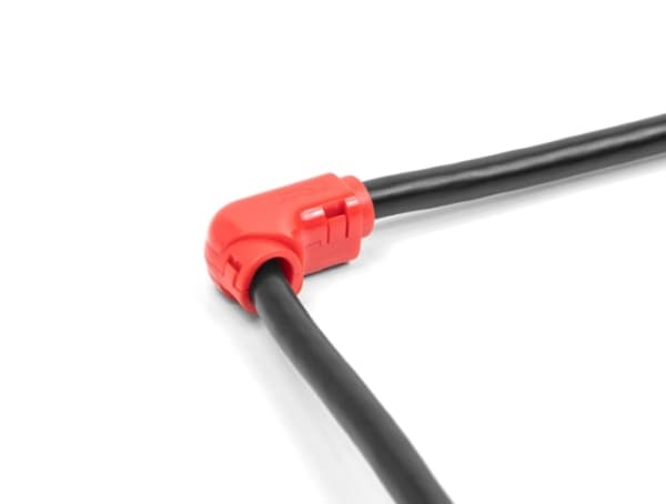 Delock - Radiusklips for kabelbøyning - for angling - hjørnemonterbar, overflatemonterbar, møbelmonterbar - rød (en pakke 8)