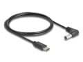 Miniatyrbilde 3 av 4: Delock - Strømkabel - USB-C (kun strøm) (hann) til 5,5 x 2,1 mm DC-jakk (hann) vinklet - 5 V - 1 A - 1.5 m - svart
