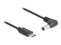 Miniatyrbilde 2 av 4: Delock - Strømkabel - USB-C (kun strøm) (hann) til 5,5 x 2,1 mm DC-jakk (hann) vinklet - 5 V - 1 A - 1.5 m - svart