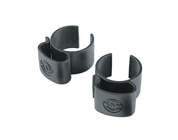 KOENIG & MEYER plastkabelklemmer for høyttaler- og lysstativ (for rør Ø 35-42 mm | 2 stk) - i sort (21406-000-55)