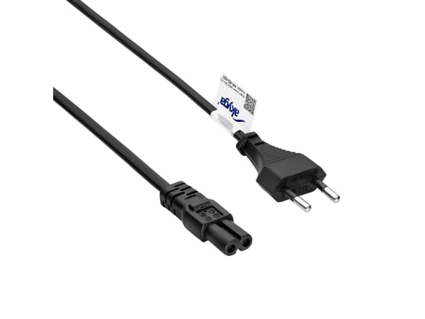 Akyga Power Anslutningskabel [1x Euro-kontakt - 1x Anslutning till små apparater C7] 3 m Svart