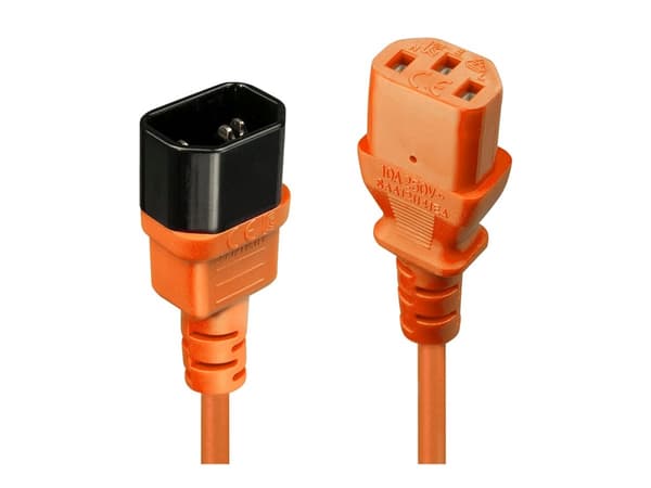 Lindy - Strømforlengelseskabel - power IEC 60320 C13 til IEC 60320 C14 - 2 m - formstøpt - oransje