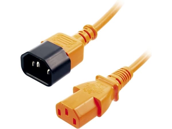 CABLE POWER IEC EXTENSION 1M ORANGE 30474 LINDY