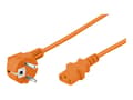 Miniatyrbilde 1 av 2: goobay - Strømkabel - IEC 60320 C13 til CEE 7/7 (hann) - AC 250 V - 3 m - 90°-kontakt - oransje