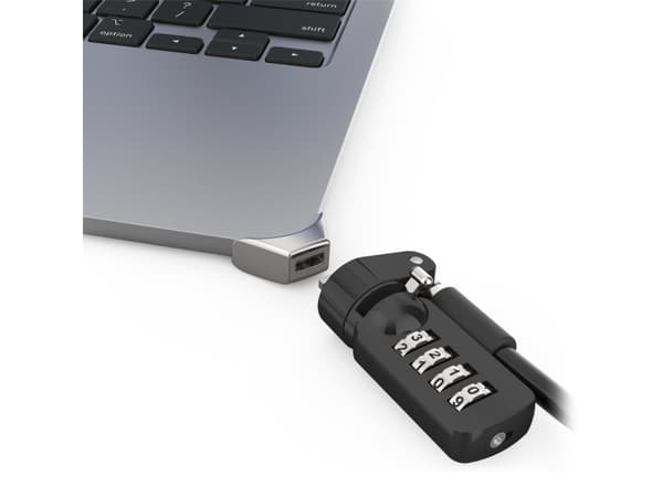 Compulocks Ledge Lock Adapter for MacBook Air 15" M2-M4 with Combination Cable Lock Silver - System, sikkerhetssett - kodelås