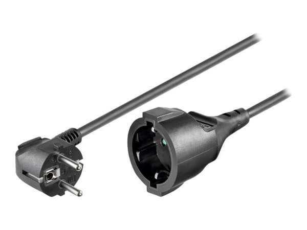 goobay - Förlängningskabel för ström - power CEE 7/7 (hane) vinklad till CEE 7/4 (hona) - AC 250 V - 10 A - 10 m - svart