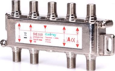 Axing SVE 8-01, Kabelfördelare, 5 - 2400 Mhz, Grå, A, F, 120 mm