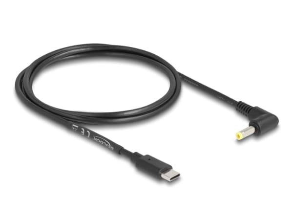 Delock - Strømkabel - 24 pin USB-C (hann) rett til 4,0 x 1,7 mm DC-jakk (hann) vinklet - 5 V - 2 A - 1.5 m