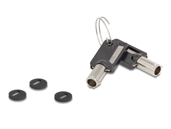Navilock - Säkerhetskabellås - dubbla spår, 3 x 7 mm, 2,5 x 6 mm - svart, silver - 1,8 m