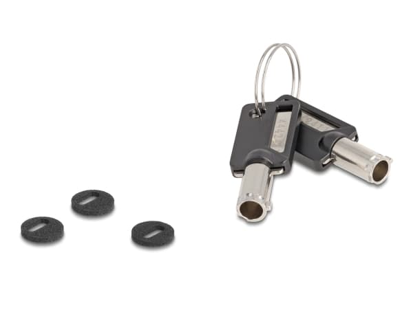 Navilock - Säkerhetskabellås - dubbla spår, 3 x 7 mm, 3,2 x 4,5 mm - svart, silver - 1,8 m
