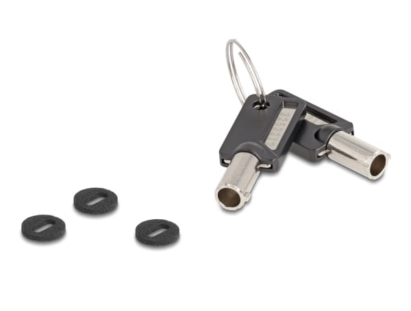 Navilock - Säkerhetskabellås - dubbla spår, 3 x 7 mm - svart, silver - 1,8 m
