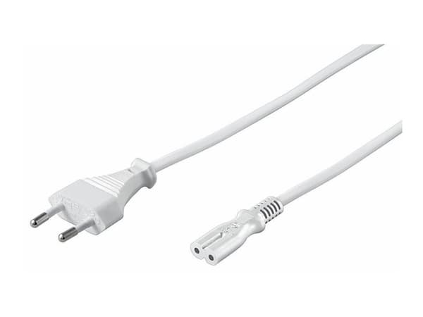 MicroConnect - Strømkabel - Type C (hann) til power IEC 60320 C7 - 250 V - 2.5 A - 1 m - hvit - Eureopa (uten UK)