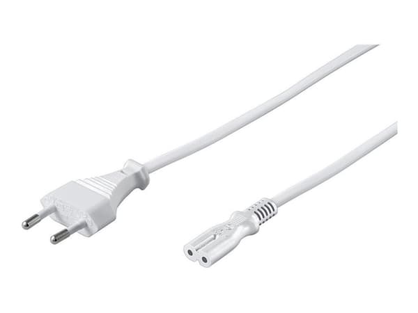 MicroConnect - Strømkabel - Type C (hann) til power IEC 60320 C7 - 250 V - 2.5 A - 1 m - hvit - Eureopa (uten UK)