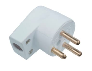 MicroConnect - Strømkontakt - type K (hann) vinklet - AC 250 V - 10 A - hvit