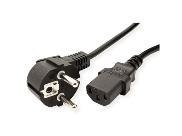 VALUE Virtajohto CEE7/7 kulmikas+ IEC-C13suora 3x1,5mm2 3m - Virta/virransyöttö - 3 m (19.99.1014)