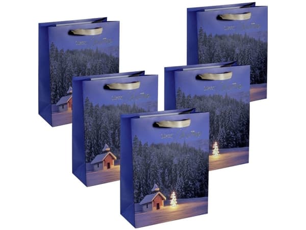 Sigel 5 gaveposer Julekapell Stort motiv 26,0 x 33,0 cm (GT115)