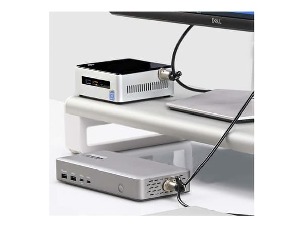 StarTech.com Laptop/Desktop & Peripheral Lock Kit, 9.8ft (3m) Cable - Arbetsstationslåsning kit - stöldförebyggande - svart & silver - 3 m - TAA-komp