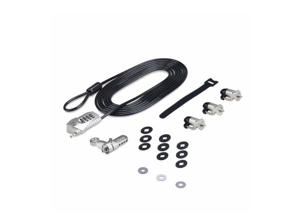 StarTech.com Laptop/Desktop & Peripheral Lock Kit, 9.8ft (3m) Cable - Arbetsstationslåsning kit - stöldförebyggande - svart & silver - 3 m - TAA-komp