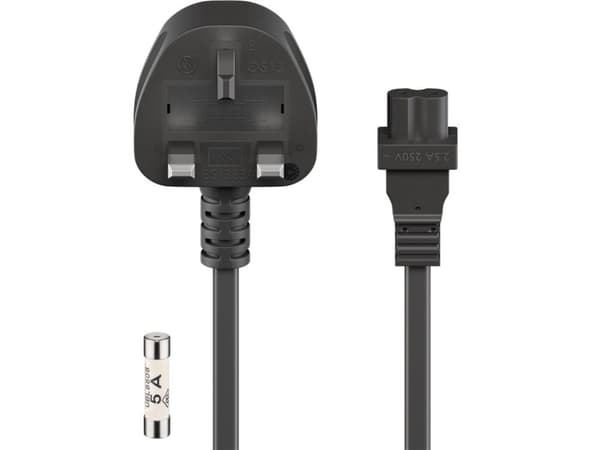Goobay 45785, 1,5 m, Virtapistoke tyyppi G, C7 liitin, H03VVH2-F, 230 - 250 V