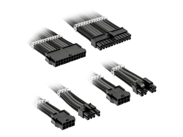 Kolink Core Standard Braided Cable Extension Kit - Jet Black/Gunmetal Grey