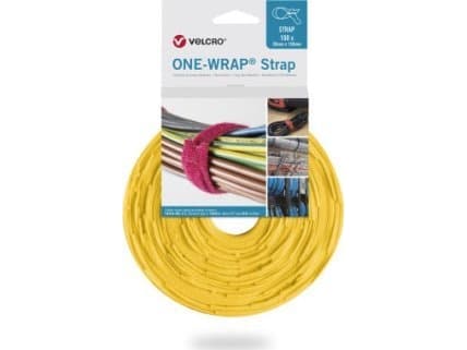 Velcro ONE-WRAP, Avattava johdinside, Polypropeeni (PP), Velcro, Keltainen, 330 mm, 20 mm, 100 kpl