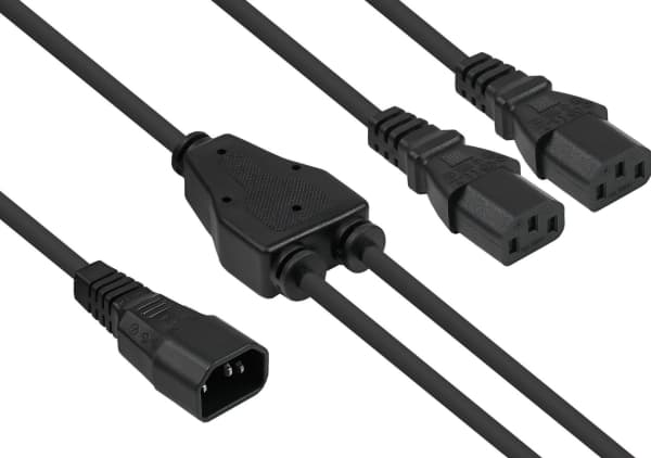 Alcasa Kabelmeister verkkokaapeli SK1436-S003 verkkokaapeli Musta 0,3 m IEC C14 IEC C13 IEC C14 IEC C13