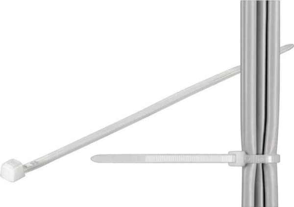 Techly 370 x 3.6mm, Nylon, Hvit, 3 - 105 mm, CE, UL, RoHS, Reach, ISO 9001, 370 mm, 3,6 mm