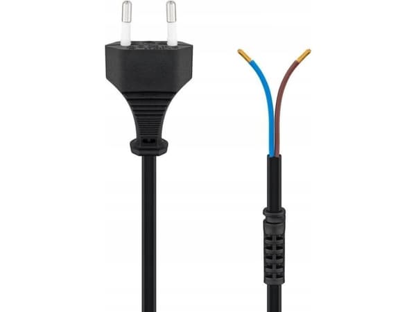 Goobay Kabel med Europlugg for montering, 1,5 m, sort - Fargeversjon: Sort