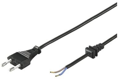 Goobay Kabel med Europlugg for montering, 1,5 m, sort - Fargeversjon: Sort