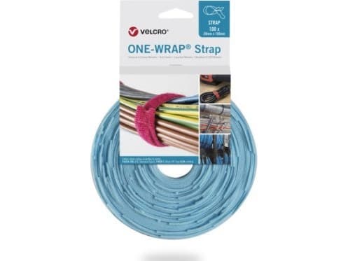 Velcro ONE-WRAP, Frigjørbart buntebånd, Polypropylen (PP), Velcro mappe, Akva, 330 mm, 20 mm, 100 stykker