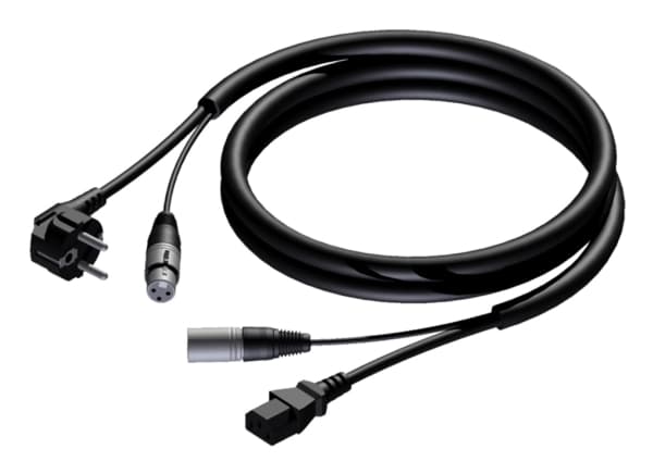 PROCAB CAB402/20, 20 m, Power plug type F / XLR (3-pin), IEC C13 / XLR (3-pin)
