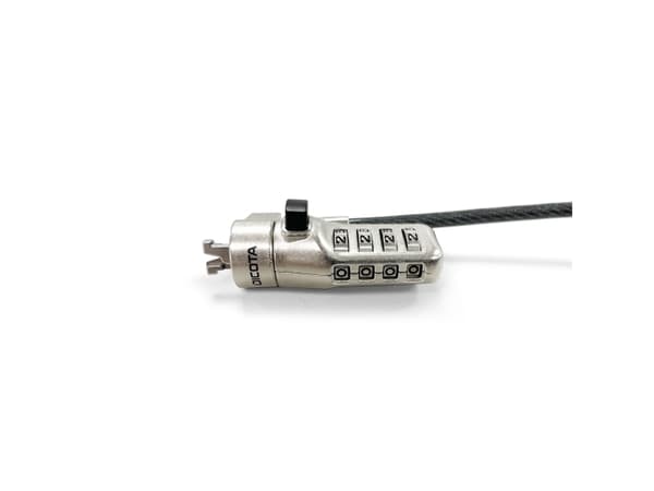 Dicota D31933, 2 m, Kensington, Kombinationslås, Zink, Antracit