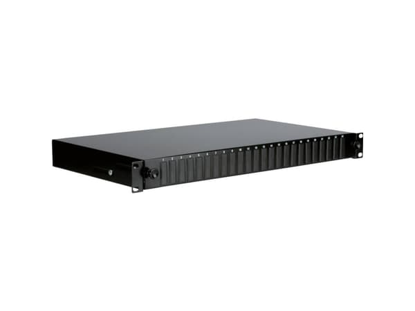 LWL-splejseboks Value VALUE 19-Spleißbox leer 1 HE, 24x SC DX / LC 4-fach, ausziehbar LCD uden stik